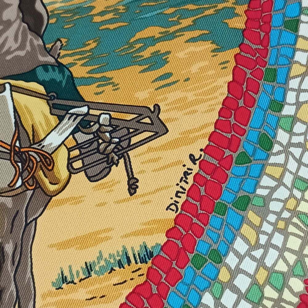 HERMES Authentic Black Silk Scarf - Picture 4 of 6